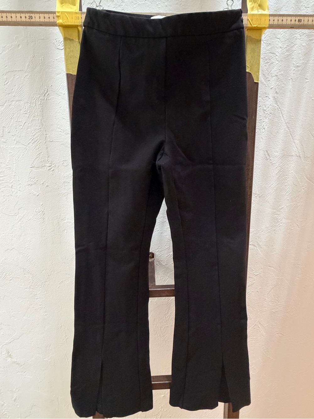Black Women’s Slit Front Dress Pants - Classic Flare Fit